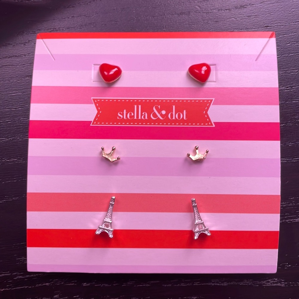 Stella & Dot Paris trio earring set